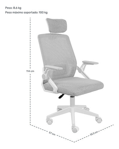 Silla Oficina Ajustable Ergonomica Escritorio Giratoria Gris