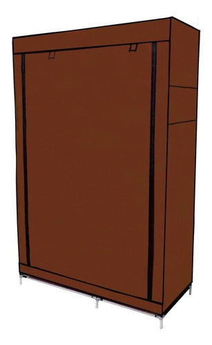 Closet Armable Portatil Entrepaños Tela Ecologica Cafe