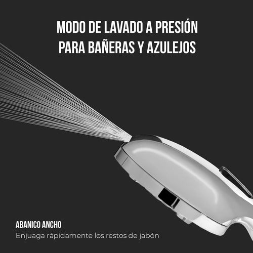 Regadera Antimicrobiana Con Manguera Ultra Flexible 9 Modos Acabado Cepillado