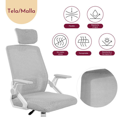 Silla Oficina Ajustable Ergonomica Escritorio Giratoria Gris
