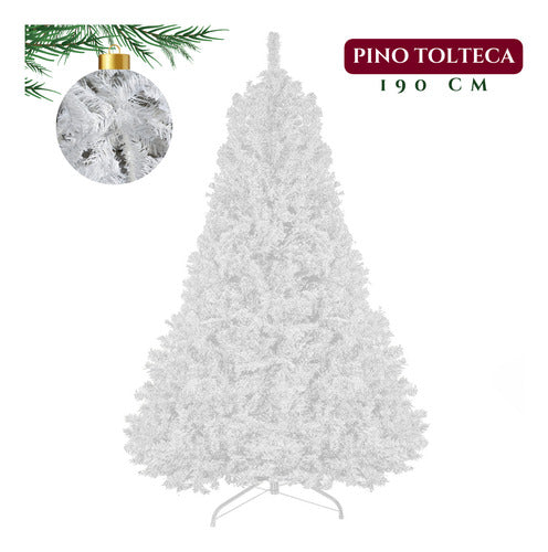 Arbol Navidad 1.90m Artificial Blanco Pino Frondoso Jardimex