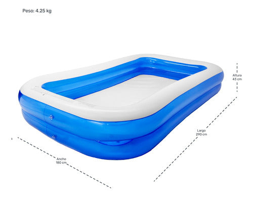Alberca Inflable Rectangular Familiar 990l 290x180x43cm