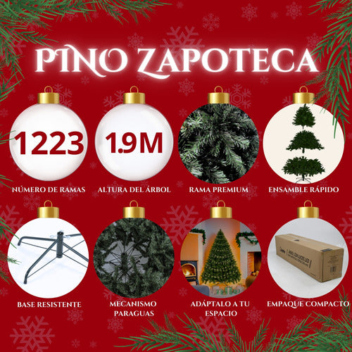Arbol Navidad Artificial Premium Verde 1.90m Pino Jardimex
