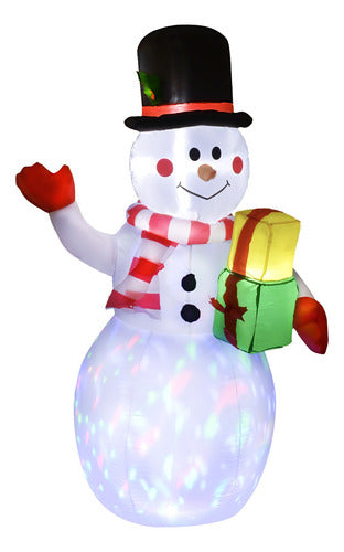 Inflable Navidad Muñeco Nieve 1.5m Decoracion Luz Led