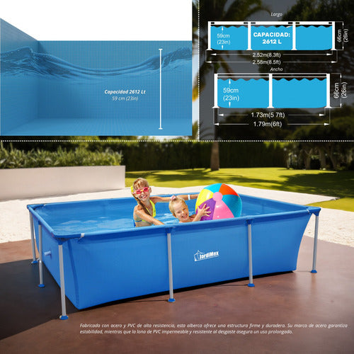 Alberca Estructural Rectangular 2612 Lt 259 X 182 X 66 Cm