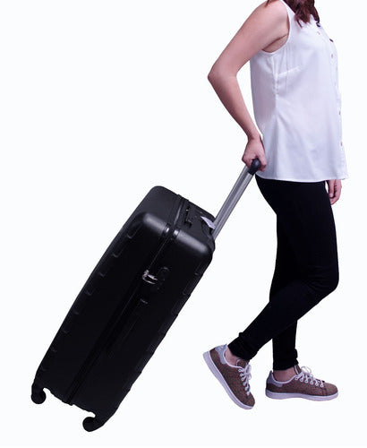 Juego Maletas Viaje Set 3 Maleta Rigidas Ruedas Vacaciones Negro