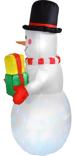 Inflable Navidad Muñeco Nieve 1.5m Decoracion Luz Led