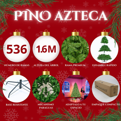 Arbol Navidad Pino Jardimex 170 Cm Follaje Pachon Frondoso