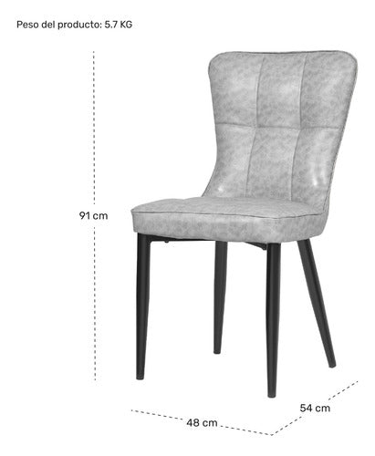 Set 4 Sillas Modernas Comedor Tapizadas Vinipiel