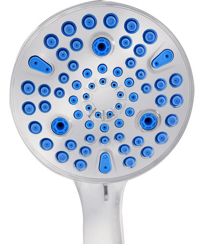 Regadera Antimicrobiana Con Manguera Ultra Flexible 9 Modos Acabado Cepillado