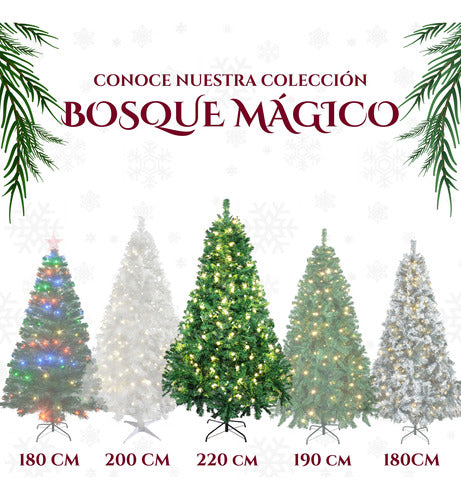 Arbol Navidad Verde Frondoso 2.20 Cm Luces Led 1104 Ramas