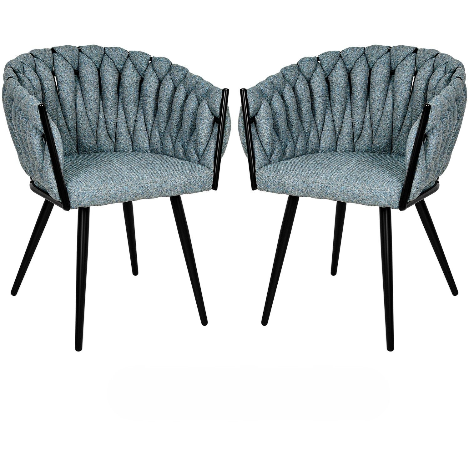 Silla Comedor Patron Tejido Elegante Moderno Verde Petróleo