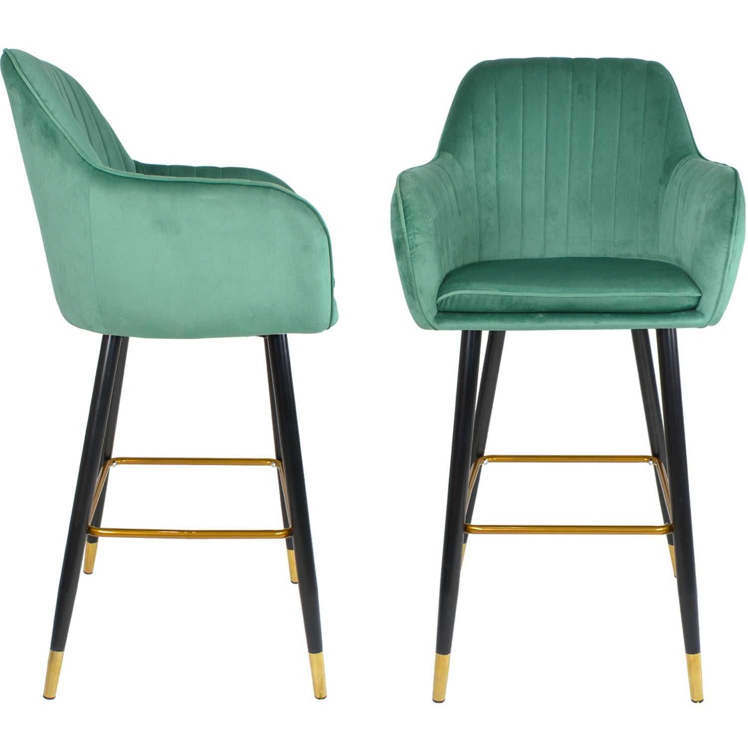 Silla Alta Tapizada Banco Sillon Eames Verde Terciopelo