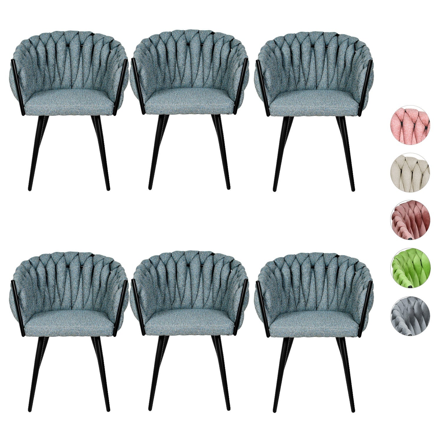 Silla Comedor Patron Tejido Elegante Moderno Verde Petróleo