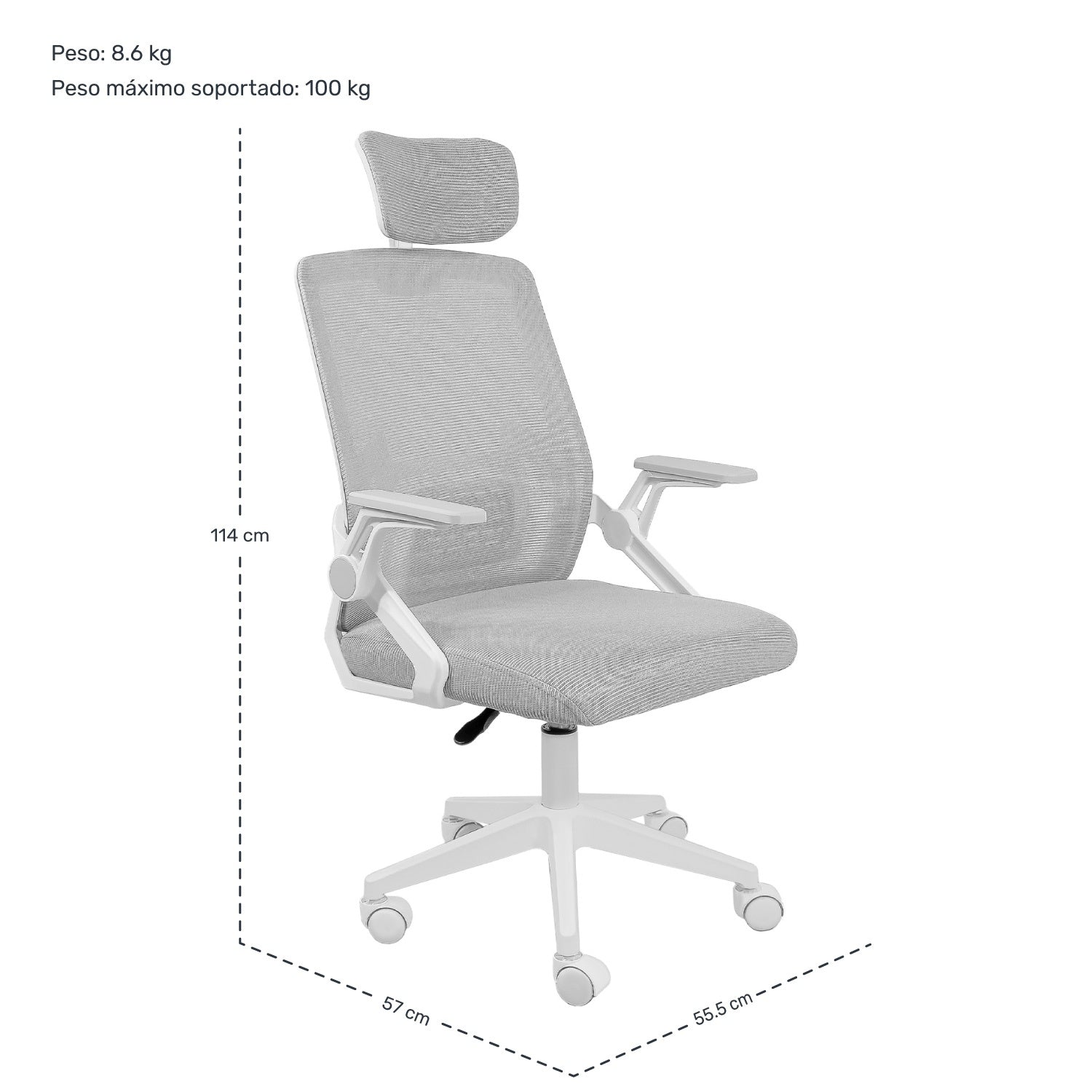 Silla Oficina Ajustable Ergonomica Escritorio Giratoria Gris