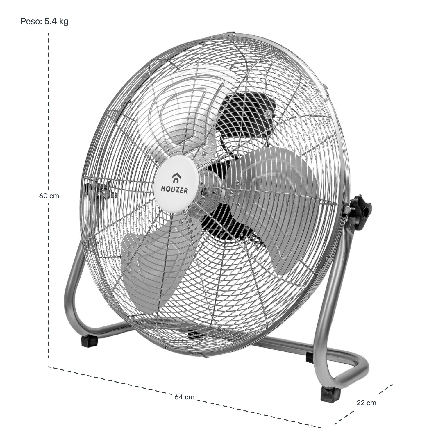 Ventilador De Piso Pared 23 Gris 3 Aspas Metal Potente Casa
