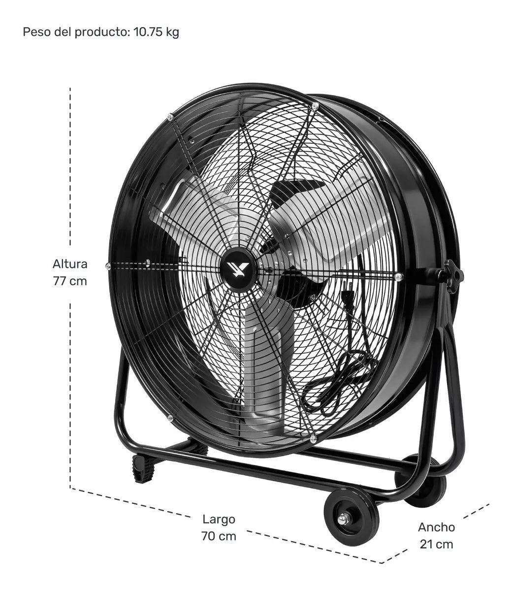 Ventilador Industrial Gutstark Metalico Piso 180w 2 Velocidades 30&