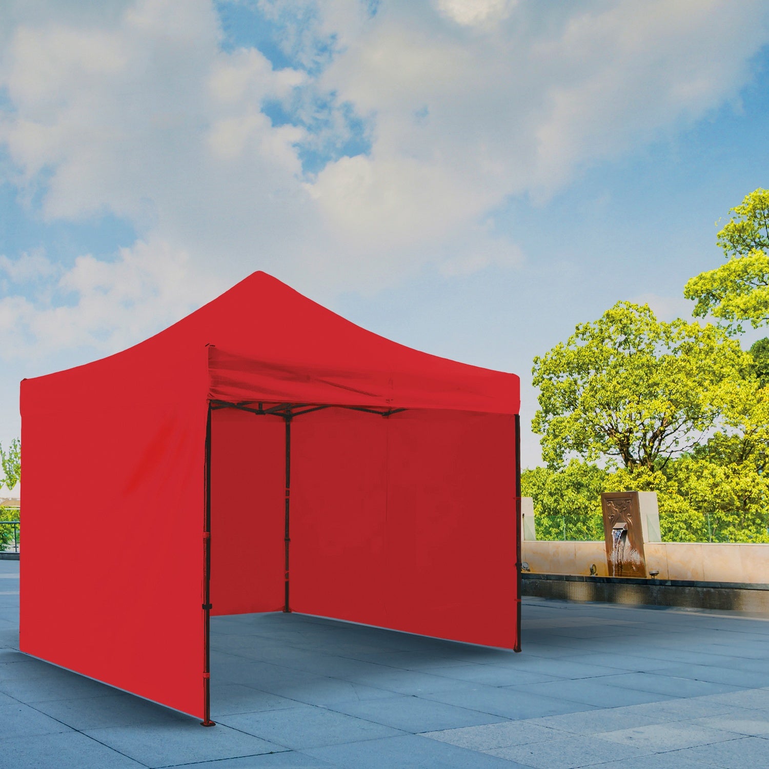 Carpa Paredes Roja Lona 3m X 3m Plegable Toldo Impermeable