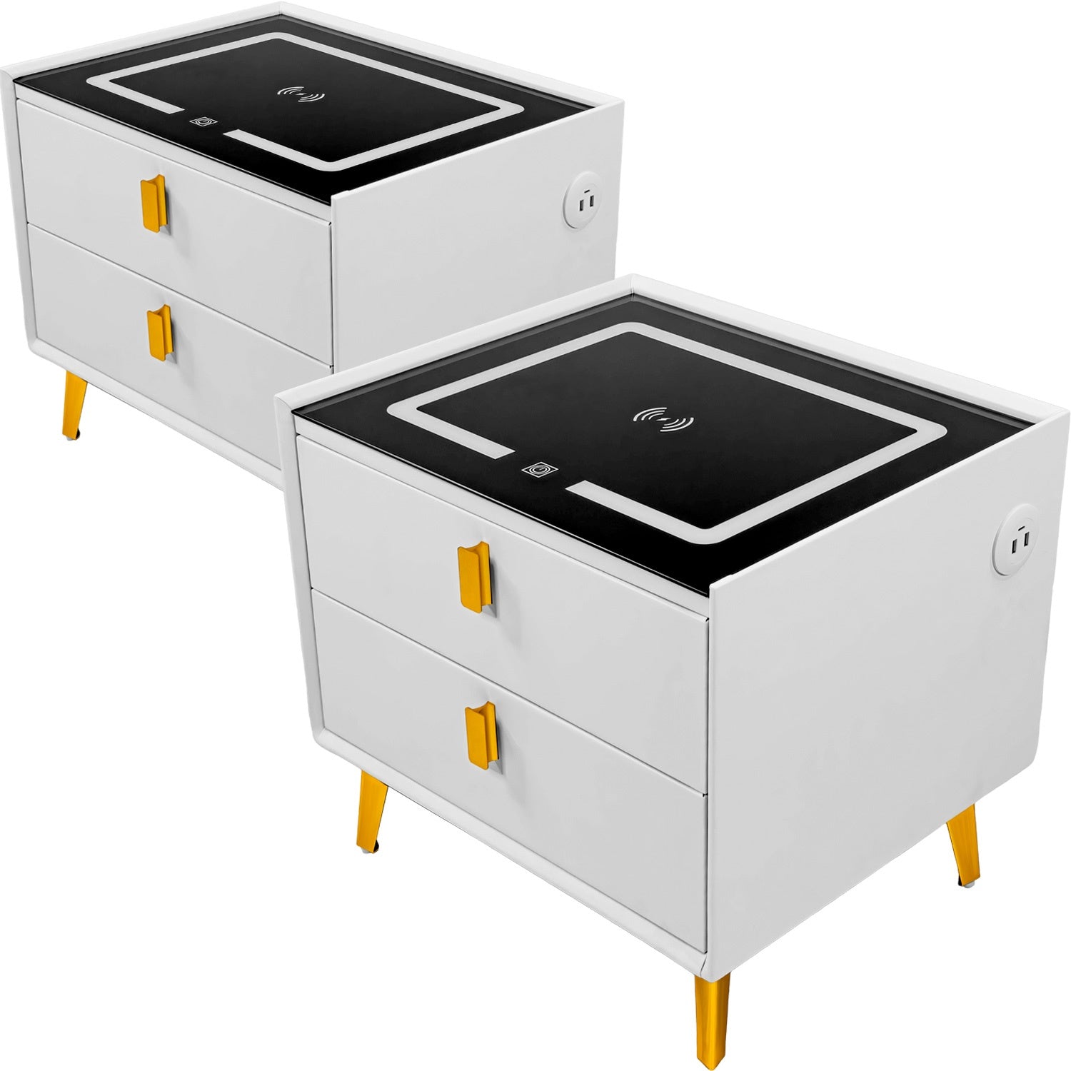 Mesa Noche Buro Inteligente Cargador Inalambrico Luz Led Usb