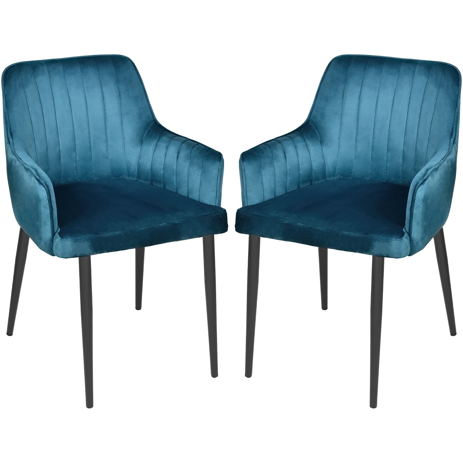 Silla Sillon Comedor Tapizado Terciopelo Moderno Azul