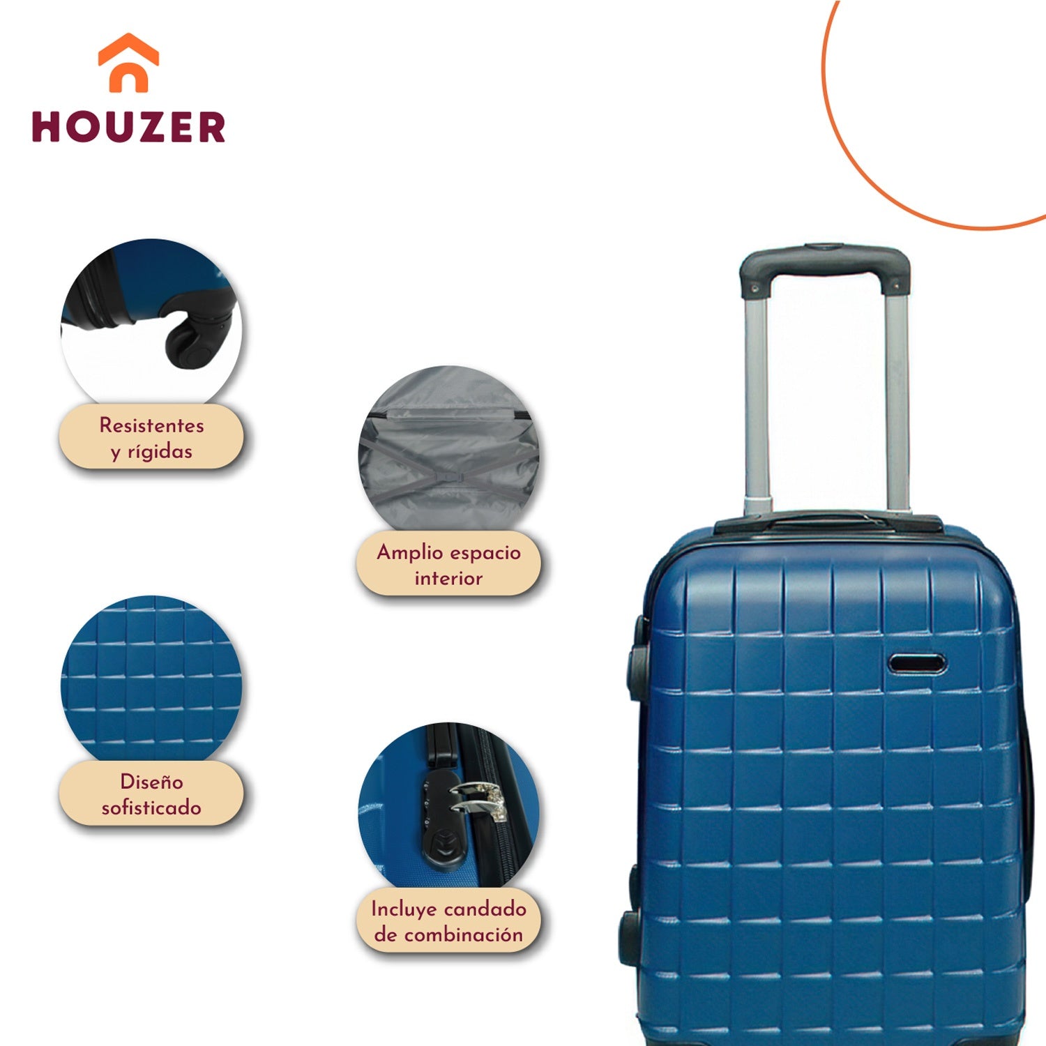 Juego Maletas Viaje Set 3 Maleta Rigidas Ruedas Vacaciones Azul