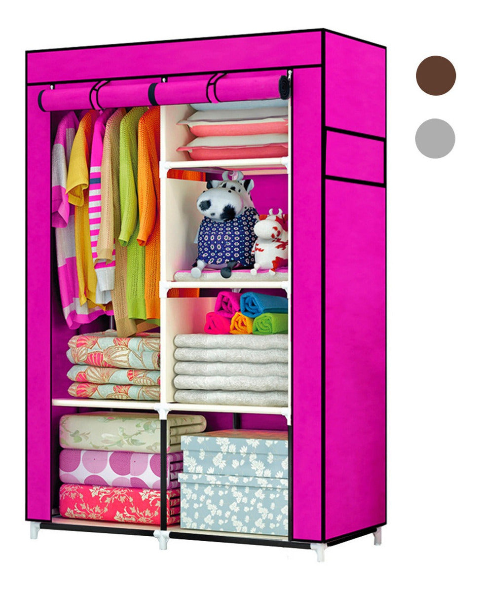 Armario Closet organizador Armario de dormitorio Muebles de tela Armario  Ropa portátil Closet Organizador de almacenamiento con compartimentos y  barras ( L 46.5 × D 17.7 × H 65 ) Perchero Organizad : : Hogar  y cocina