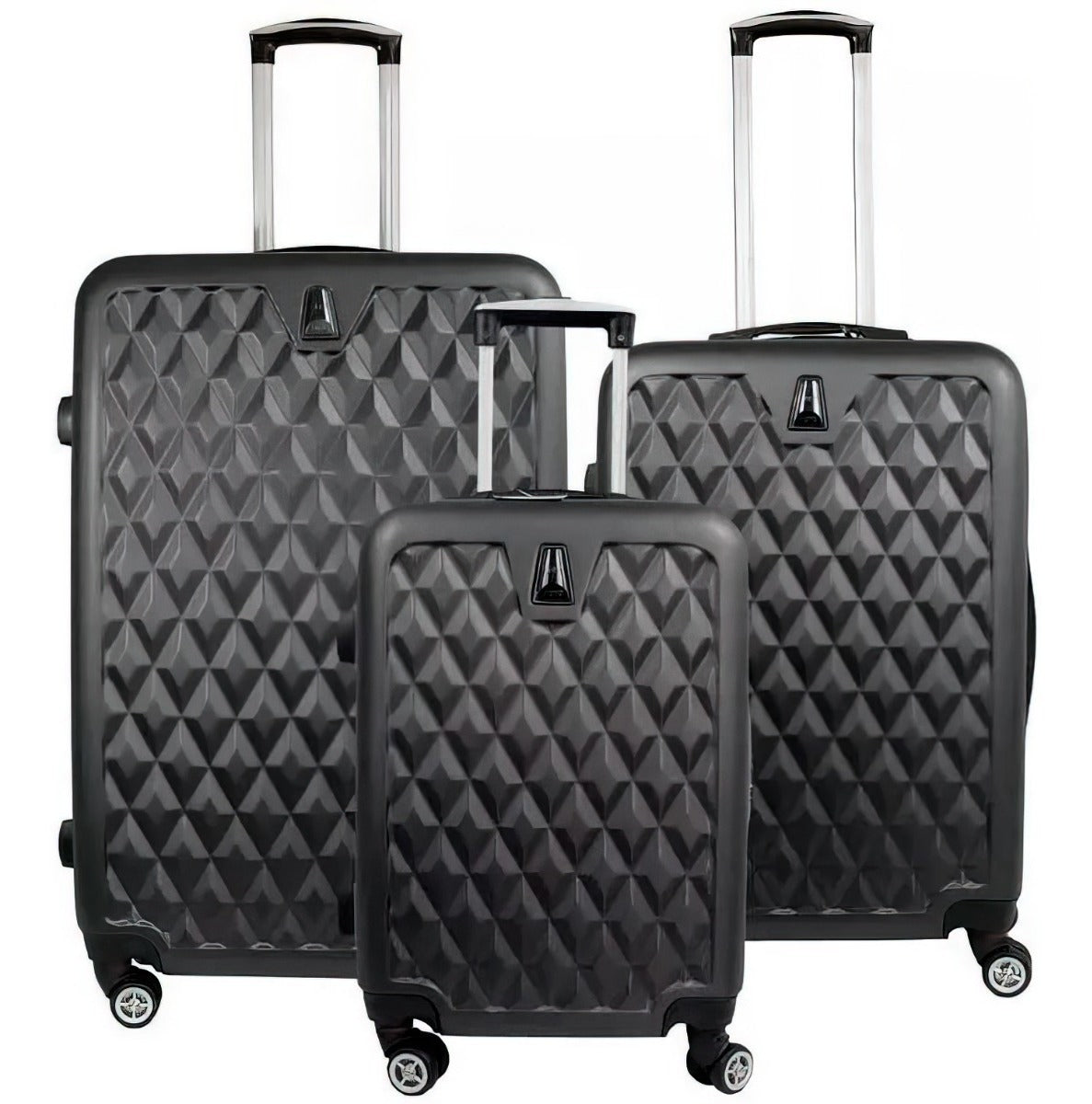 Maletas Set Kit 3 Rigidas Viaje Vacaciones Maleta Plata