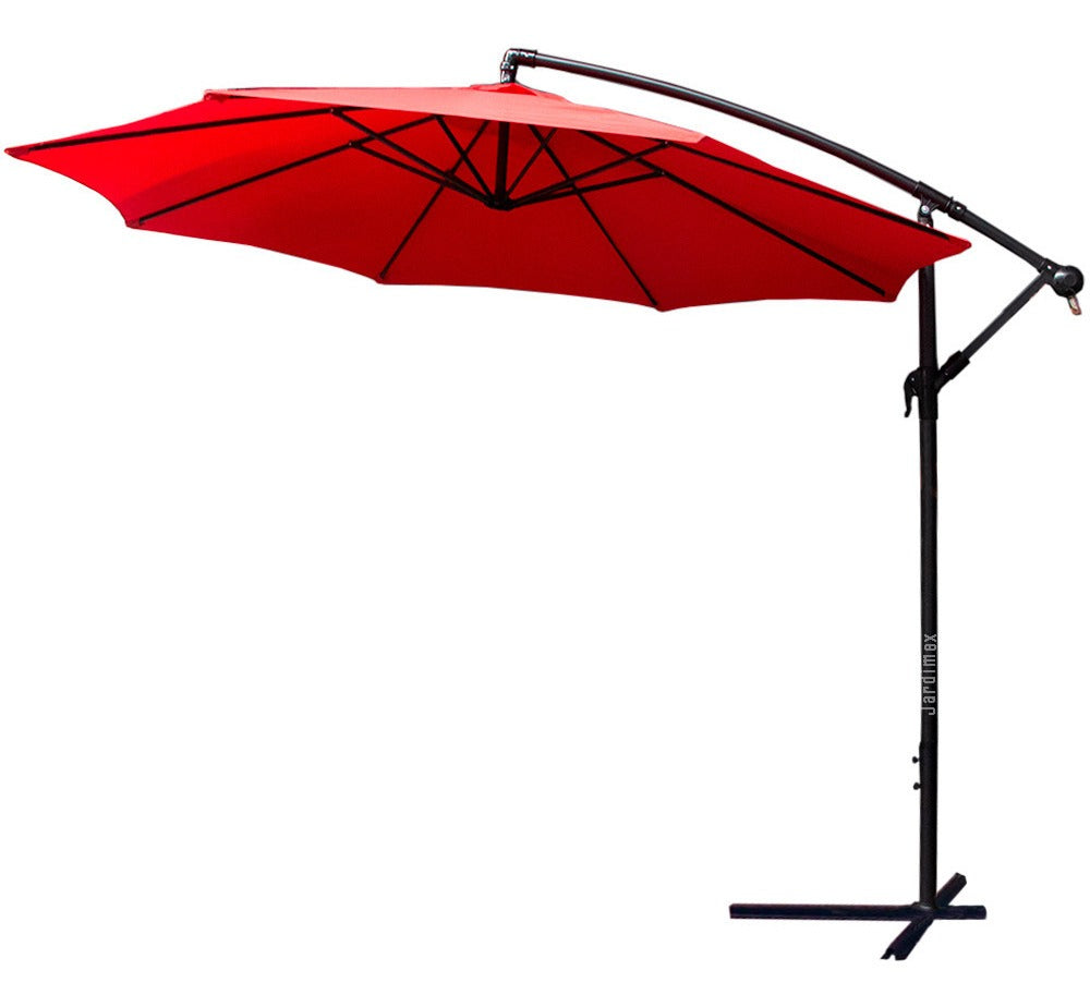 Sombrilla de Patio con Base Incluida, Sombrillas Grandes para Lluvia a  Prueba de Viento, Sombrilla de Patio de Playa de Jardín Ajustable en Altura  - con Flecos, Rojo/Azul (2.2x1.8m Rojo) : 