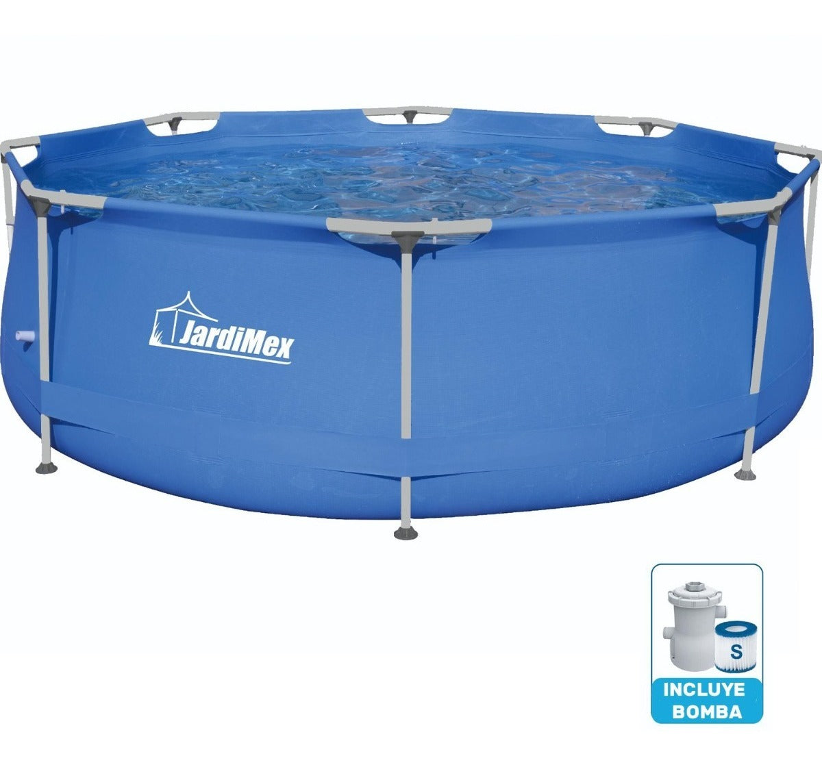 Alberca Estructural Redonda 304cm Diametro 76cm Alto Y Bomba