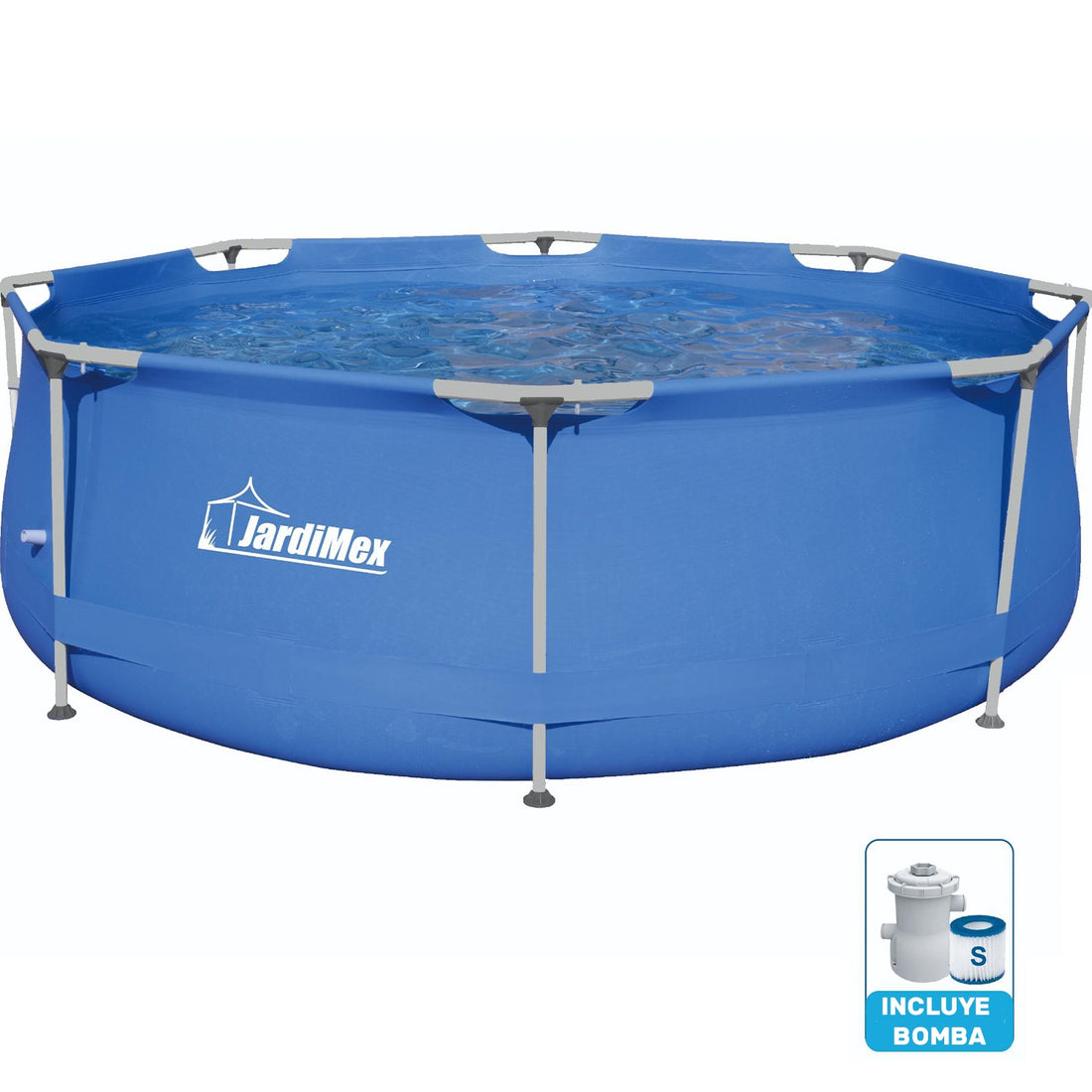 Alberca Estructural Redonda 304cm Diametro 76cm Alto Y Bomba