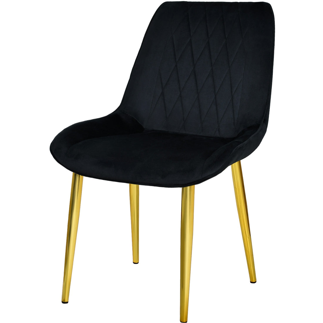 Silla Comedor Tapizadas Terciopelo Elegantes Negro