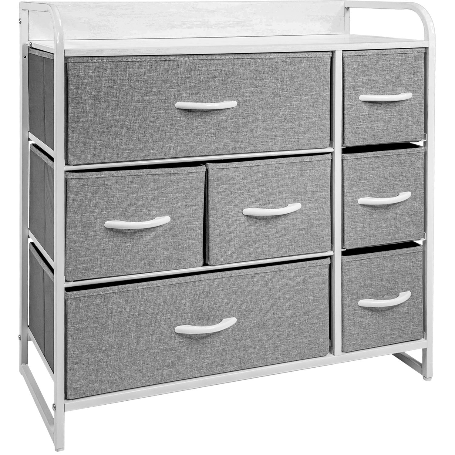 Mueble Buro Organizador Comoda Metal 7 Cajoneras Tela