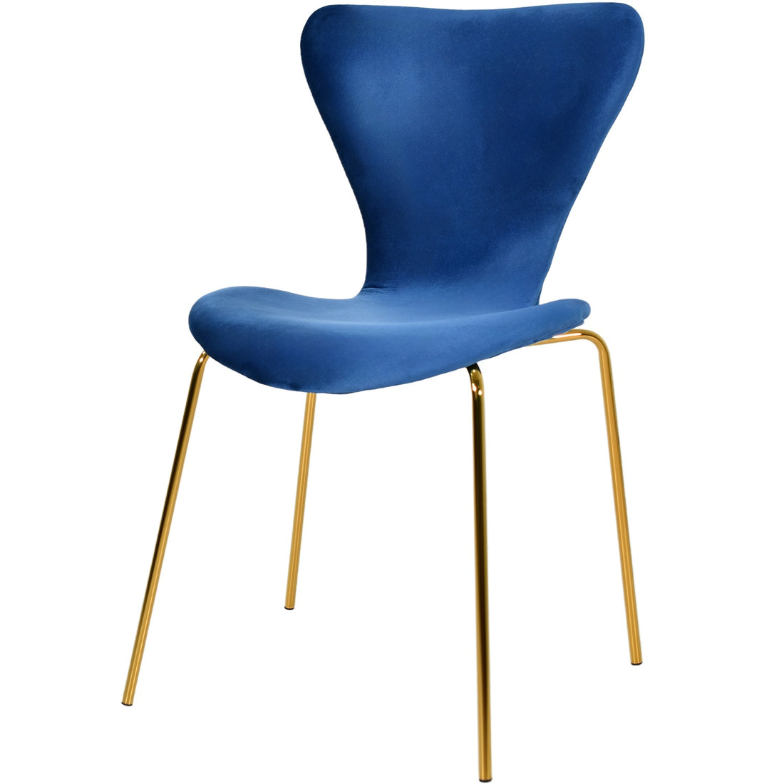 Silla Terciopelo Comedor Tapizada Minimalista Azul Marino