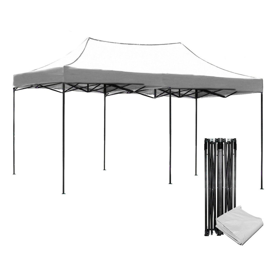 Carpa Toldo 6x3 Plegable Reforzado Impermeable Jardin 3x6 Blanca
