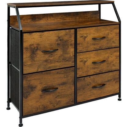Comoda Mueble 5 Cajoneras Metal Organizador Madera