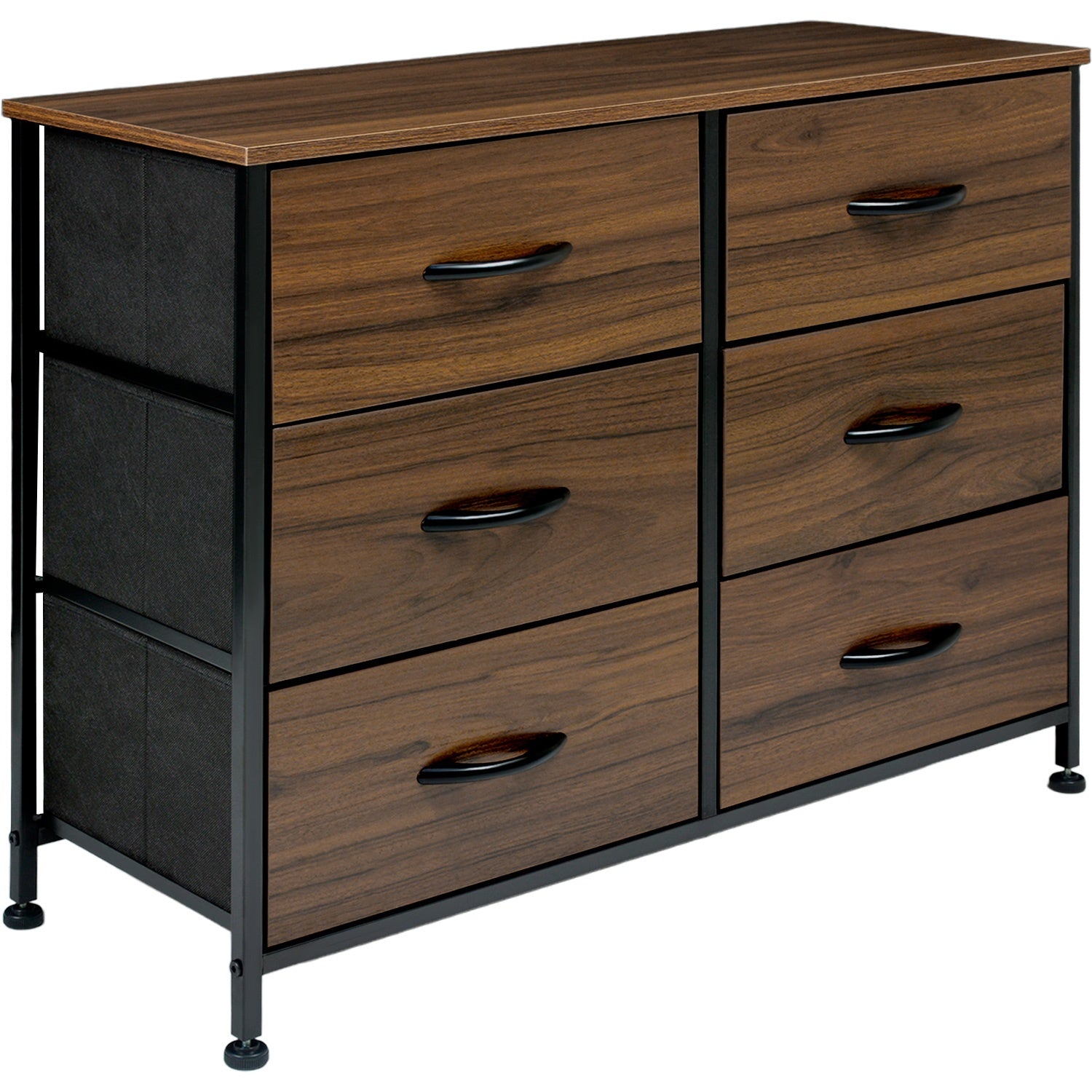 Comoda Cajonera Mueble 6 Cajones Metal Organizador Madera
