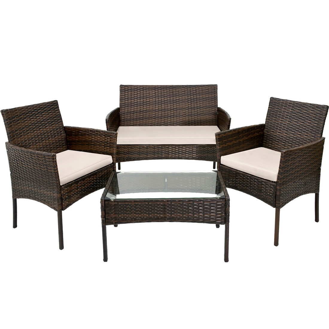 Sala Para Exterior Jardin Patio Terraza 4 Pzs + Cojines