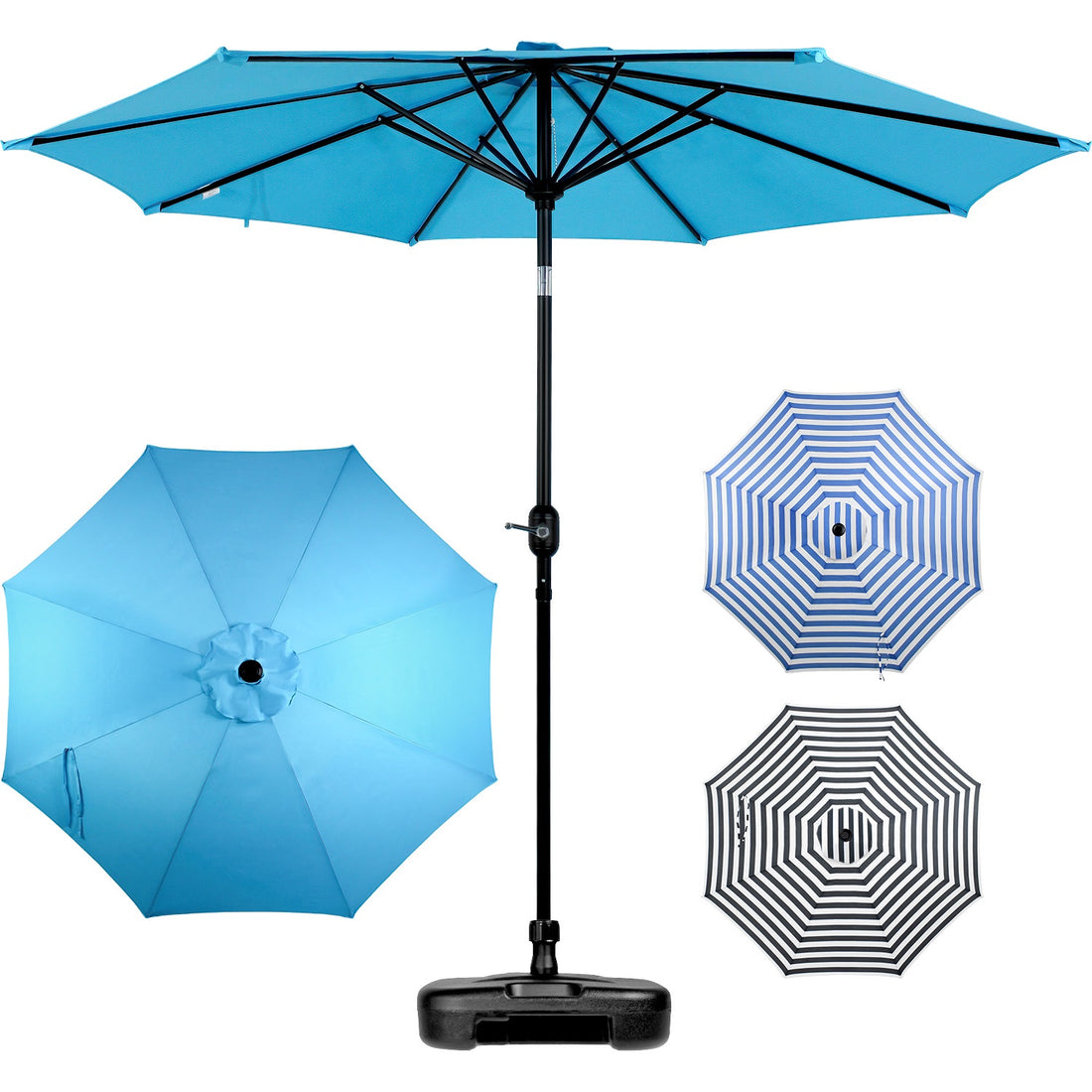 Sombrilla Jardin Exterior Playa 2.70m 45° Inclinacion Color Azul Liso