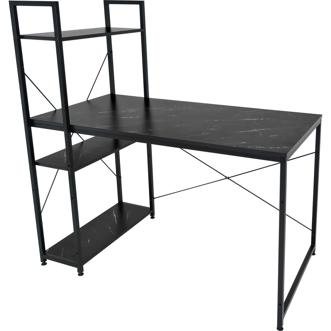 Escritorio Minimalista Metalico Oficina Estacion Trabajo Negro Marmol
