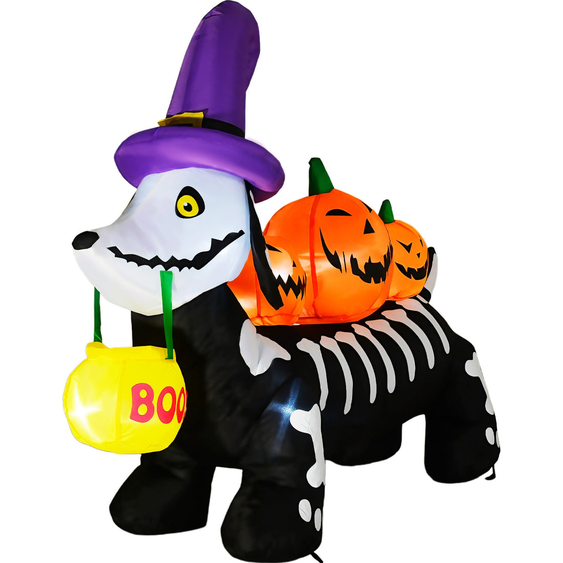 Inflable Halloween 1.8m Perro Salchicha Embrujado Luz Led