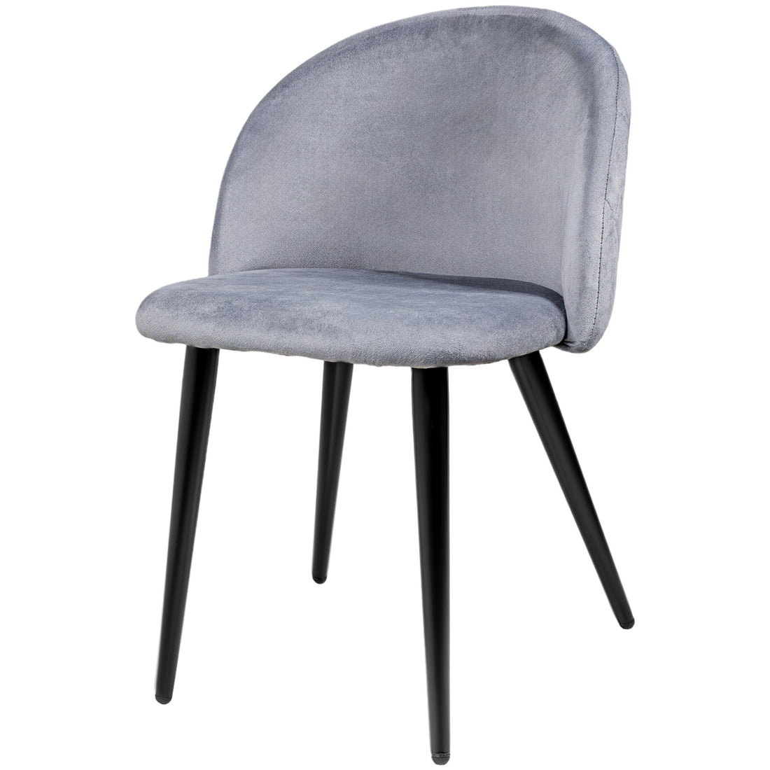 Silla Comedor Terciopelo Moderna Acolchada Gris