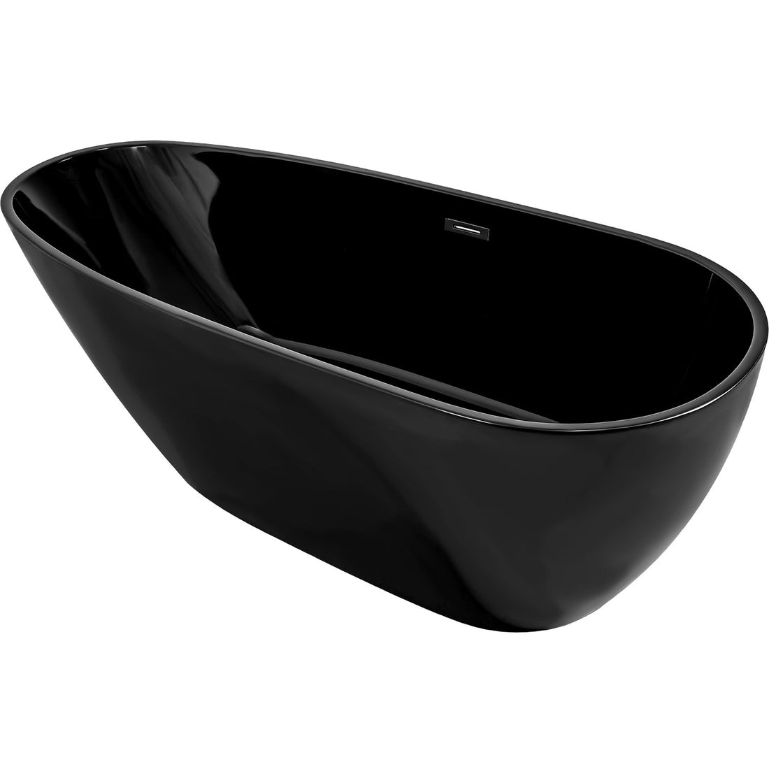 Tina Baño Bañera Fibra Vidrio Lujo Minimalista 283l 169x78 Color Negro