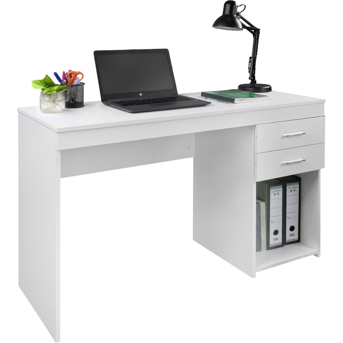 Escritorio Ejecutivo Blanco Moderno Cajonera Doble Oficina