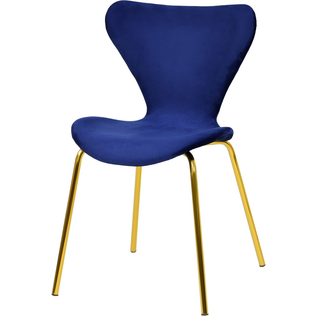 Silla Comedor Tapizada Minimalista Terciopelo Azul