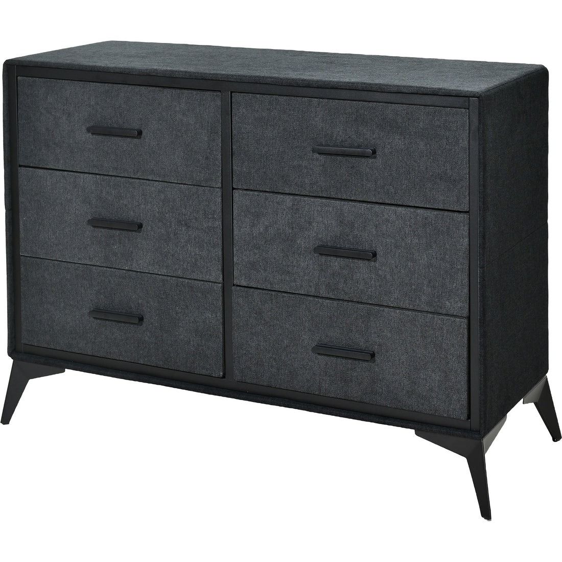Comoda Mueble Cajonera Buro 6 Cajones Tela Tejido Recamara Color Negro