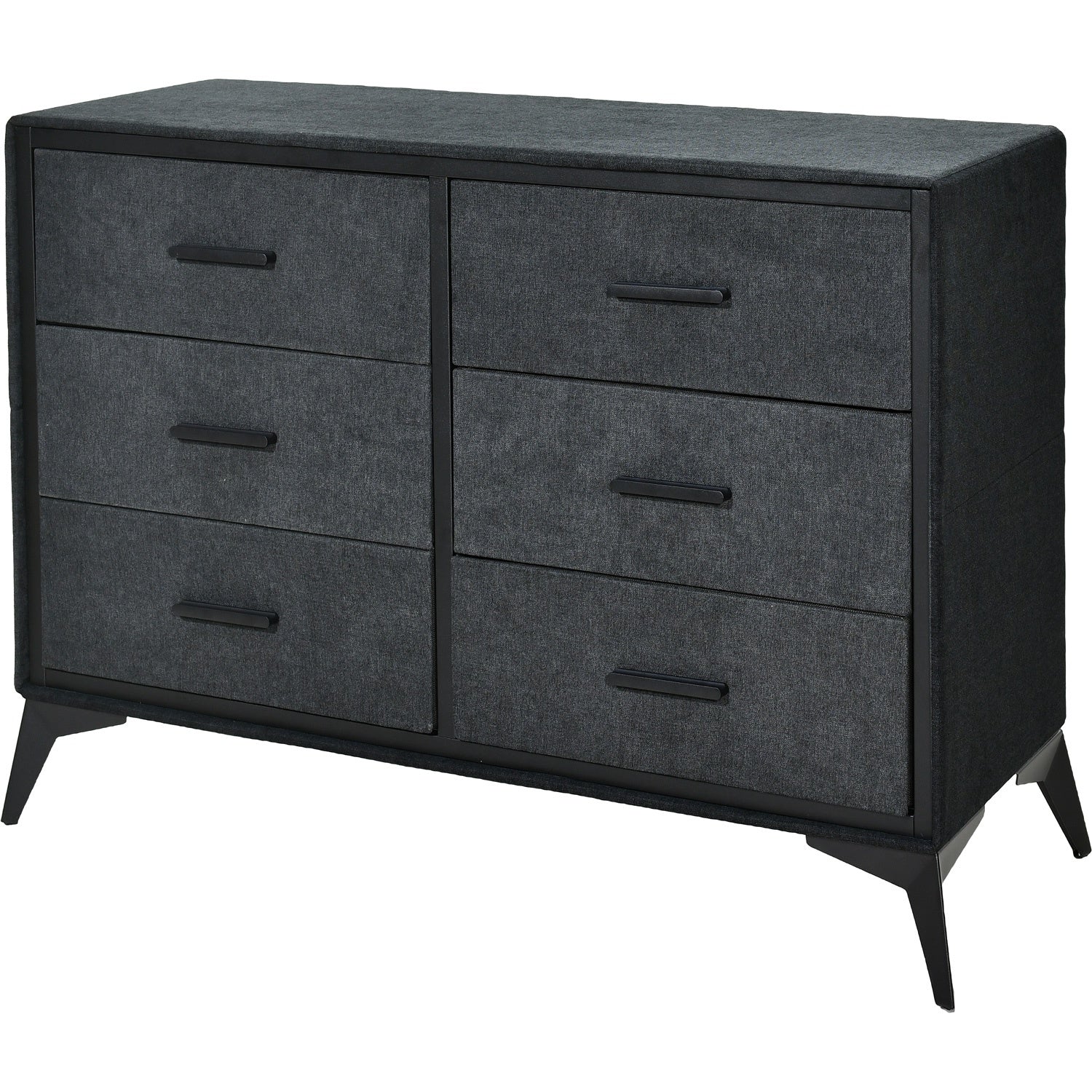 Comoda Mueble Cajonera Buro 6 Cajones Tela Tejido Recamara Color Negro