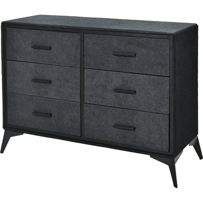 Comoda Mueble Cajonera Buro 6 Cajones Tela Tejido Recamara Color Negro