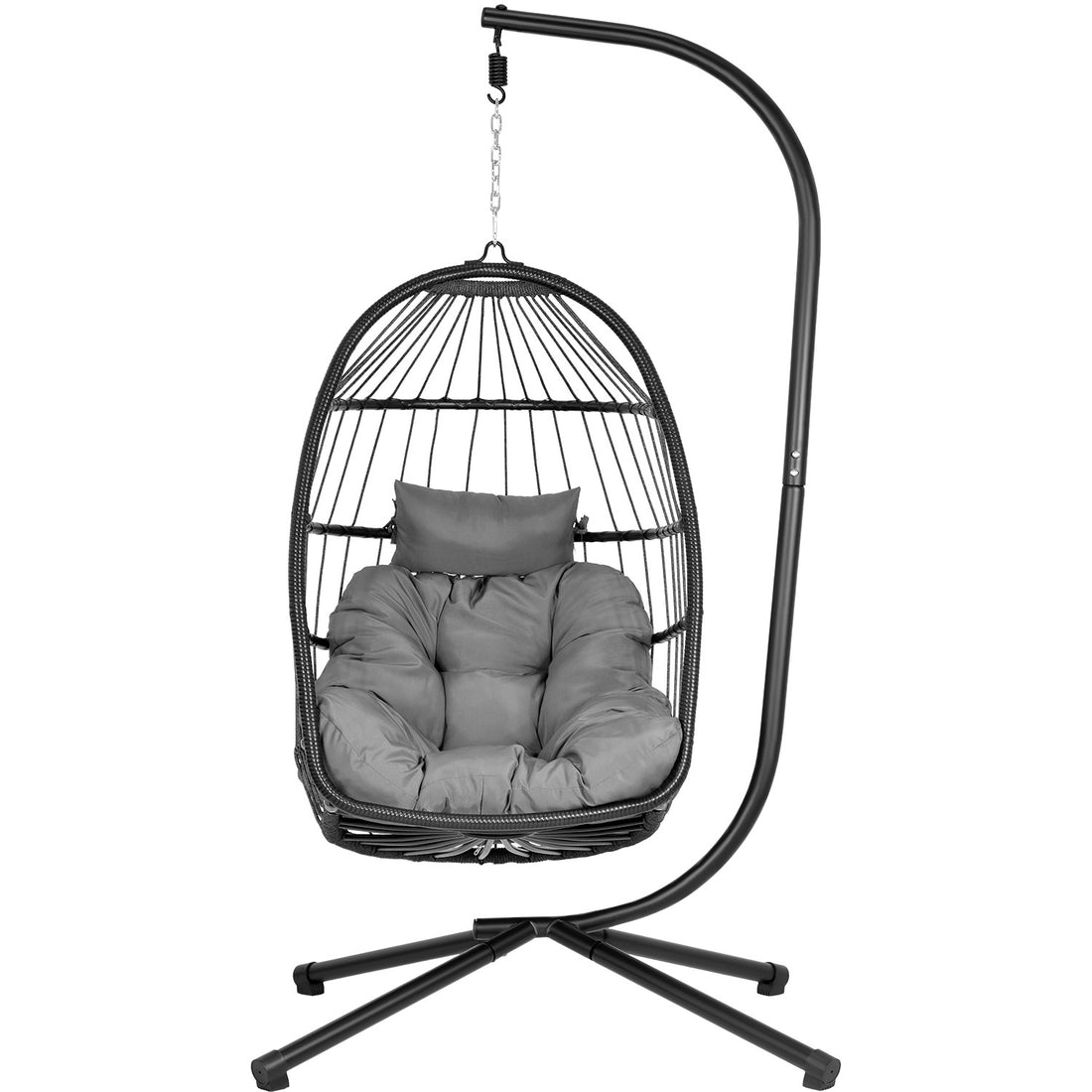 Columpio Exterior Hamaca Silla Colgante Terraza Jardin Negro