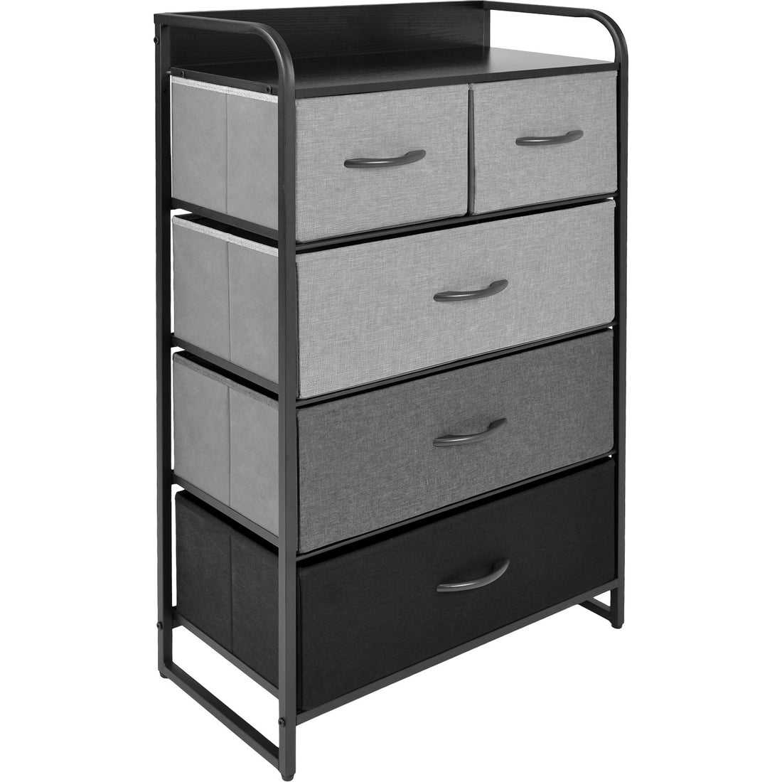 Mueble Buro Organizador Comoda 5 Cajoneras Tela Moderno Color Negro