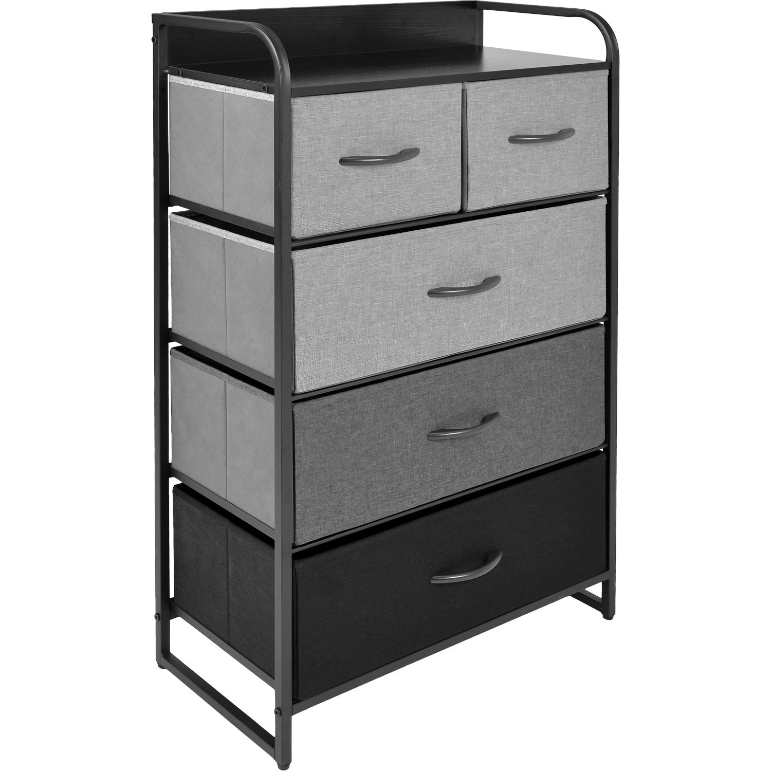 Mueble Buro Organizador Comoda 5 Cajoneras Tela Moderno Color Negro